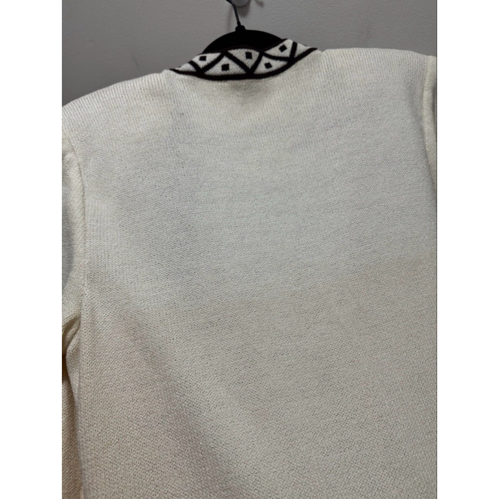 ST JOHN COLLECTION | Cream & Brown Cardigan M - Picture 5 of 10